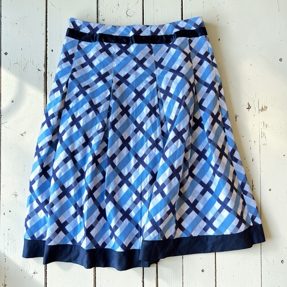Tommy Hilfiger Blue Plaid Crisscross Flare Skirt Y2K Preppy | Medium - Picture 2 of 16